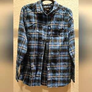 Banana Republic Blue and Black Plaid Casual Shirt